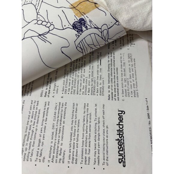 Vtg Sunset Stitchery Keepsakes and Memories‎ Embroidery Kit Nancy Overton 2690 - Picture 3 of 6